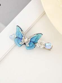 全新甜美、闪亮、奢华、闪亮、耀眼水钻蝴蝶发夹，可爱鸭嘴设计，装扮甜美头饰，女士甜美头饰，适合节日、婚礼、派对、舞会、生日礼物，爪夹、发夹、发夹、发夹、发夹、学校用品