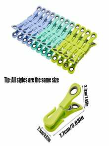 24pcs/Set Multi-Purpose Clips, Chip Clips, Anti-Blow Clips (Random Color), Suitable For Home Clothing, Pants, Shoes, Jeans, Boots, Skirts, Beach Wear, Spring, Minimalist, Summer Tops, Birthday Gifts, Holiday Gifts, Christmas Gifts, Halloween Gifts, Thanksgiving Gifts - Multicolor - View 12