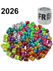 20pcs 2026 Multicolor Pigeon Foot Ring Aluminum Plastic Bird Leg Rings Sign Rings With Letter Number For Pet Bird Fly Race Identification Tracking Training Foot Ring