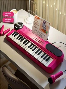 儿童幼儿玩具钢琴键盘，37 键钢琴，适合儿童音乐玩具乐器，带麦克风双扬声器，适合 3 4 5 6 7 8 岁女孩男孩生日/圣诞节礼物 - 彩色 - 查看 9