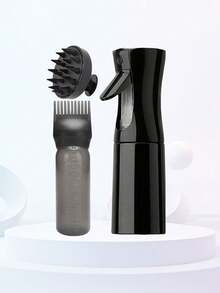 3件套/2件套护发套装，包含喷雾瓶（200毫升/300毫升）、发根涂抹瓶、染发油涂抹瓶 - 染发瓶和头皮按摩刷，可清洁头皮并按摩头部，缓解压力，促进头发生长，男女通用沐浴刷 - 让您的洗发日更轻松快捷，在家即可享受沙龙级美发体验 - 白色+粉紅色 - 查看 20