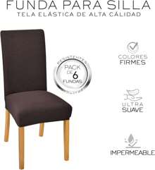 6 Piezas Fundas para sillas Comedor Fundas de Silla Elásticas Antideslizantes Protector de Silla Cubre Lavables para Banquetes Hogar Restaurante Hotel Cafe - Café integral - Ver 3