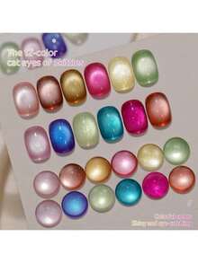 XEIJAYI XEJAYI 1pc 15ml Rainbow Candy Cat Eye Gel Nail Polish,UV LED Soaking Nail Gel, Semi-Permanent, DIY Salon Quality Nail Art Gel For Spring And Summer - 粉色 - 查看 5