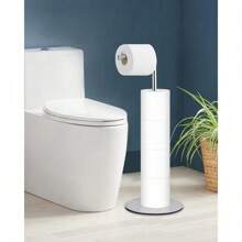 Toilet Paper Holder Stand, Free Standing Toilet Paper Roll Holder With Reserve, Modern Bathroom Toilet Paper Stand For 4 Rolls