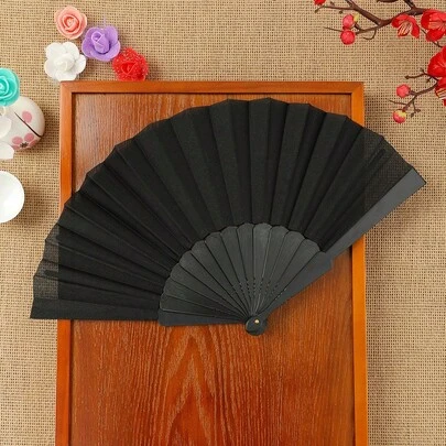 1pc Versatile Plain Folding Fan, Modern Foldable Fan, Suitable For Home Use, Performances As Props, Summer Fan
