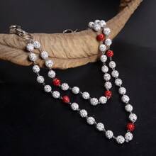 1pc Fashion Street Hip Hop Pants Chain, Handmade With Rhinestone Crystal Ball Waist Chain, Suitable For Men And Women Daily Wear Halloween Accessories Punk
