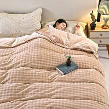 Funda nórdica de terciopelo de leche de unicolor simple, nueva de 2025, de una sola pieza