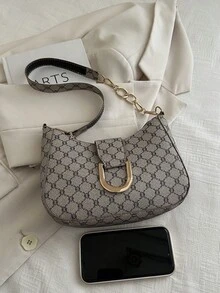轻便商务休闲小号单肩包，纯色金属装饰，适合少女、女性、大学生、年轻职业人士和上班族，完美适用于办公室、大学、工作、商务、通勤、户外活动、旅行和休闲场合。 - 卡其色 - 查看 6