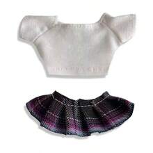 (Doll Clothes Only) 10cm Doll Outfit OB-11 JK Skirt, Labobo Clothes, Twist Stick, Small Bear LBB Plush Doll T-Shirt Dress Cheap Set - Multicolor - View 8