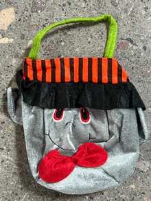 1 件万圣节帽子圆形糖果手提袋，9.84 * 6.3 英寸南瓜、女巫、黑猫、吸血鬼手提袋，适用于万圣节、节日派对、卧室、客厅、房间装饰、家居装饰、送礼和礼物 - 彩色 - 查看 13