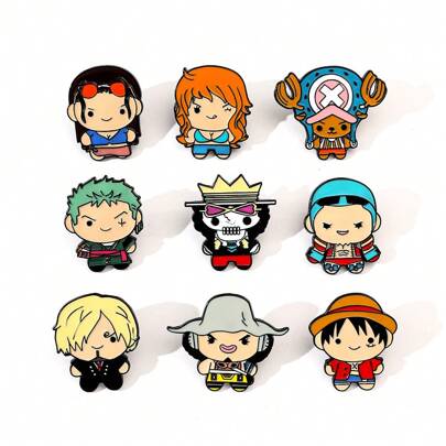 ONE PIECE ONE PIECE 1/9 Pcs Anime Cartoon Brooch Cute Enamel Pin Metal Badge Jewelry Clothing Backpack Accessories Gift For Friends Office Accessories Shirts Jacket Halloween Clothes Pin Funny Teacher Gifts Halloween Accessories Teachers Day00 Costume Accessories Bag Charms Christmas
