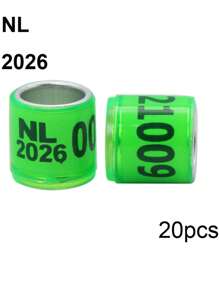 20pcs 2026 Multicolor Pigeon Foot Ring Aluminum Plastic Bird Leg Rings Sign Rings With Letter Number For Pet Bird Fly Race Identification Tracking Training Foot Ring