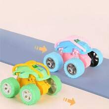 1pc Macaron Color Toy 4WD Inertial Off-Road Car, Stunt Car, Durable Toy Car For Flea Market, Suitable For Boys And Girls, Outdoor And Indoor Interactive Toy Car, Portable Mini Stunt Toy Car, Suitable As Classroom Rewards - Multicolor - View 5
