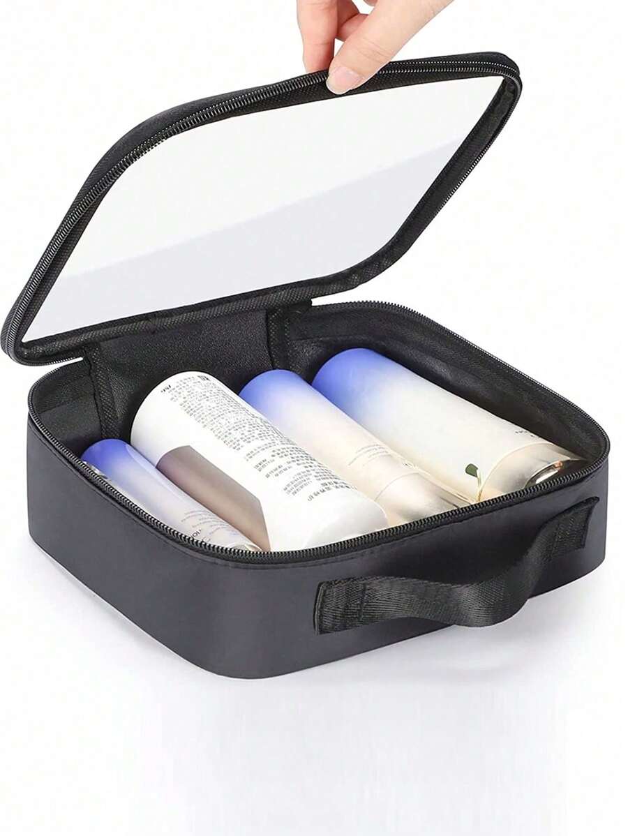 Sac de maquillage transparent avec fermeture éclair, sac cosmétique en PVC transparent, organisateur de voyage portable et imperméable