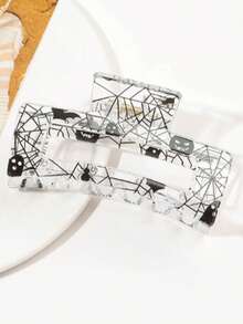 1件套醋酸纤维多色方形中号简约发夹，适合日常佩戴。新款豹纹发夹，欧美时尚方形镂空爪夹，独特优雅的女士发夹，秋季配饰