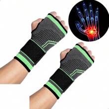Pair Of 2 High Compression Wrist Braces For Tendonitis Splint