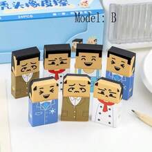 1/3/24pcs Creative Funny Bald Guy Novelty Erasers, Student Rewards Gifts For Children's Day, Christmas, Amusing Office Supplies For Late Night Studying,For School Supplies,Back To School - Multicolor - View 8