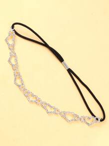 1pc Silver Sexy Rhinestone Hollow Heart Thigh Chain, Decorative Body Jewelry For Women, Suitable For Parties, Galas, Runway Shows