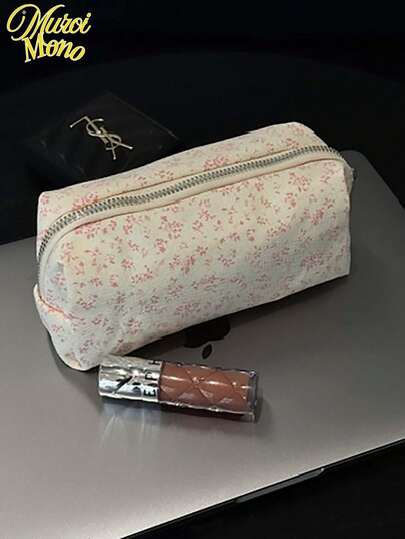 1pc Pink & Purple Violet Pencil Bag, Ins Style Stationery Pouch, Multi-Functional Cosmetic Organizer Bag ,Cute Multifunctional Storage Bag, Pencil Case, Cosmetic Bag For School, Stationery, Cosmetics, Skin Care Products, Lipstick, Brushes, Coins, Small Items,Back To School