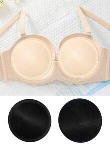 2/6/10 件女士圆形胸垫，无缝运动胸垫和多用途胸罩，舒适内衣衬垫，防止乳头突出，可重复使用胸罩配件适用于各种胸罩、连衣裙、吊带背心、运动服、瑜伽上衣、紧身衣 - 彩色 - 查看 3