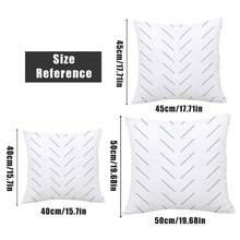 4 件简约灰白几何“家”装饰枕套，单面印花毛绒面料，45*45/50*50/40*40 厘米靠垫套适用于现代客厅沙发装饰、礼物、派对装饰 - 彩色 - 查看 4