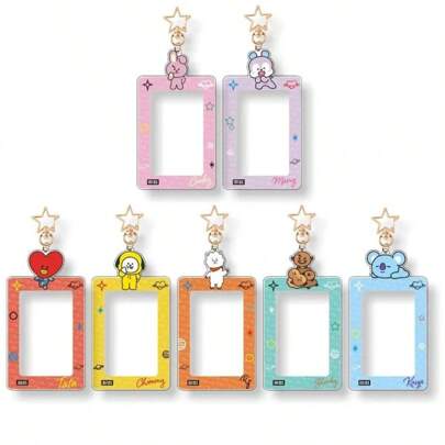 Cosplay Series Anime Figures Kawaii New Kpop Cartoon Bt,-21,Popular Cooky Koya 3 Inch Idol Transparent Card Holder Credit Id Bank Card Photocard Holder Key Chain A Christmas And Birthday Gift For A Friend ﻿