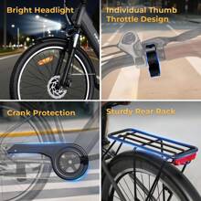 WIND HORSE 26" Electric Bike For Adults With 36V 13AH Removable Battery And Up To 50 Miles 20MPH, 350W Motor (PEAK 750W), 7-Speed, Commuter Ebike With Lockable Suspension Fork For Commuting Leisure Adults Teens Gift