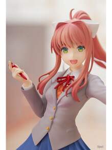 Doki Doki Literature Club! Anime Character Cute Girl Action Figure Models, Approx. 18CM Height, Monika, Sayori, Natsuki, Yuri Figurines, Anime Desktop Decor Collectibles, Doki Doki Literature Club Merchandise (Transparent Or White Base Randomly Included) - Multicolor - View 4