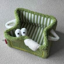 1 件长方形毛绒折叠收纳篮，卧室杂物收纳篮，客厅装饰收纳挂件，化妆品收纳篮，衣物收纳篮，适用于居家、办公室、大学宿舍的日常生活，是完美的返校必需品，开学季必备品