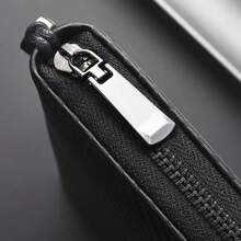 Portafoglio lungo da uomo con moda, posizione casuale multi-cavo, in morbida pelle, portafoglio da lavoro con chiusura lampo, porta-tasche, grande capacità