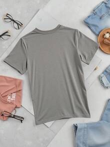 3 PACK Playera camiseta básica mujer dama cuello redondo manga corta estampado GRAFICO DE FLORES MARIPOSAS BUTTERFLY GRAPHIC parte superior elástica de poliéster primavera/verano uso diario | material no transparente | Textura Suave Fortiz - Multicolor 2 - Ver 3