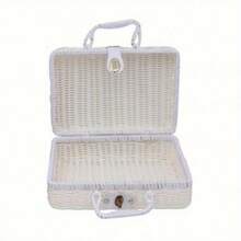 Retro PP Rattan Baskets Picnic Storage Basket Wicker Suitcase With Hand Gift Box Woven Cosmetic Storage Box Organization Storage - Multicolor - View 13