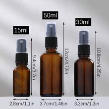 2个琥珀色玻璃喷雾瓶 15毫升/30毫升/50毫升 - 细雾喷嘴，防紫外线，适用于精油、香水、酒精和敏感液体 - 棕色 - 查看 4