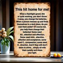 8"X12" Vintage Metal Wall Plaque With "This Hit Home For Me!" Inspirational Quote - Waterproof & Weatherproof Rustic Decor For Man Cave, Garage, Bar, Cafe, Farmhouse - Black Retro Home Decor Gift, Distressed Finish, Highquality Finish, Decorative Sign, Cafe Owners