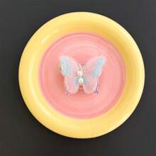 1 Pieza Soporte de teléfono con diseño de mariposa retráctil y airbag, estilo japonés Ins, ideal para personas perezosas que ven dramas, soporte de escritorio, estilo japonés fresco y minimalista, anillo de dedo creativo, adecuado para todos los teléfonos móviles del mercado.