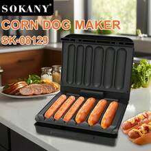 SOKANY Electric Hot Dog Machine And Sausage Grill With Oil Drip Tray And Cable Storage, Suitable For Vegetarian Sausages, Barbecues Or Hot Dogs, Non-Stick Board And Easy To Clean