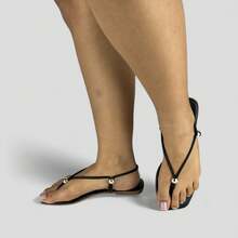 Women's 2-In-1 Flat Sandals Comfort Casual Sophisticated - màu đen - Xem 2