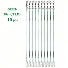 Stainless Steel Fishing Wire Leader Line,Heavy Duty Fishing Leader Line With Rolling Swivels Insurance Snap Connect Tackle Lures Rig Or Hooks