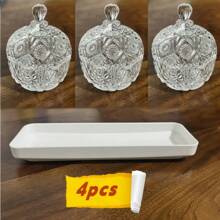 DIY Glasbehälter, durchsichtige Süßwarenbehälter, Aufbewahrungsgläser, Aufbewahrungsboxen mit Deckel, Reinigungswattestäbchen, Make-up Pinsel, Stifthalter, Teebüchsen, Schmuckdosen, Gewürzgläser, Multifunktional, Heimdekoration, Weihnachtsgeschenke, Haushaltsgeschenke, Raumdekoration