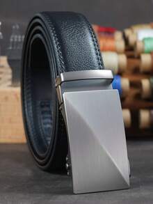 Genuine Leather Ratchet Belt For Men - Adjustable Automatic Buckle, Versatile Casual Business Style, Alloy Buckle, High-Quality Leather Panel, Easy To Wear And Suitable For Any Occasion Summer, School Fall, Autumn, Halloween Autumn-Winter Accessories,Suitable For Teens, Youth,Men,Casual, Outdoor, Athletic, Vacation, Graduation Gifts, Birthday, Daily Wear