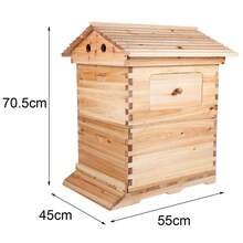 Auto Flowing Bee Hive 3 Layers Auto Bee Hive Extra Brood Box + Super Box 7x Bee Frames Beekeeping Hive - 原木色 - 查看 8