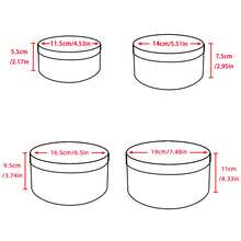 4件套圆形仿木纹嵌套礼盒套装，适用于婚礼、生日、节日等场合，手工礼品包装，派对收纳盒