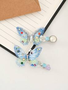 全新甜美、闪亮、奢华、闪亮、耀眼水钻蝴蝶发夹，可爱鸭嘴设计，装扮甜美头饰，女士甜美头饰，适合节日、婚礼、派对、舞会、生日礼物，爪夹、发夹、发夹、发夹、发夹、学校用品