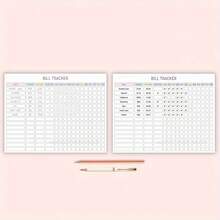 1pc Laminated Annual Bill Payment Tracker, Bill Payment Checklist, Bill Payment Log, Expense Tracker, Bill Planner, Reusable, Laminated, High Quality Craftsmanship - White - View 3