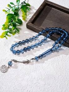1pc Galaxy/Starry Sky Resin Rosary Beads, 10mm 45pcs Acrylic Imitation Amber Single Strand Bracelet - Multicolor - View 5