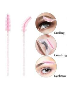 200/100/50/1件一次性睫毛膏刷工具眉刷睫毛膏棒化妆刷睫毛延长用品，带容器睫毛膏棒睫毛膏刷眼部黑色眉刷用于眉毛睫毛延长彩色