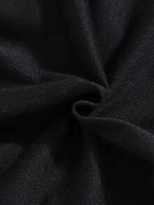 Pelele de manga larga con nombre personalizado impreso para niños y niñas pequeños, mono informal adecuado para uso al aire libre - Negro - Ver 5
