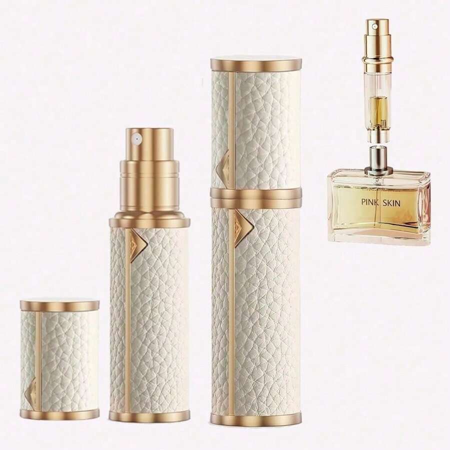Ml Premium Perfume Atomizer - Refillable Travel Spray Bottle Set With Leather Case, Leakproof Mini Cologne & Essential Oil Dispenser For Women Men Teens, Luxury Portable Fragrance Bottle For Purse Gym Office Travel
