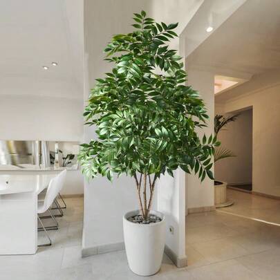 Cây cọ nhiệt đới nhân tạo cỡ lớn 76-130cm, cành tre nhựa, cây xanh cao, thích hợp trang trí nhà cửa, sân vườn, văn phòng. Không bao gồm chậu cây. Có thể dùng làm quà tặng, quà sinh nhật, quà tốt nghiệp, trang trí nhà cửa, trang trí Giáng sinh, trang trí phòng.