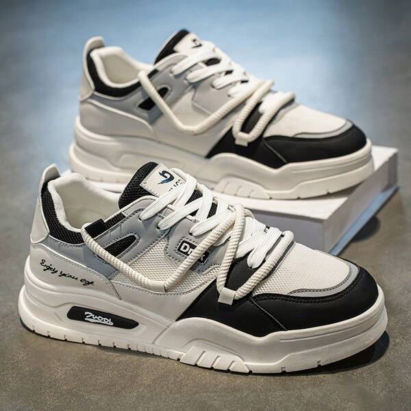 Baskets aérées, nouvelles chaussures de planche pour hommes à semelle épaisse antidérapante pour l'été, chaussures de sport décontracté de course